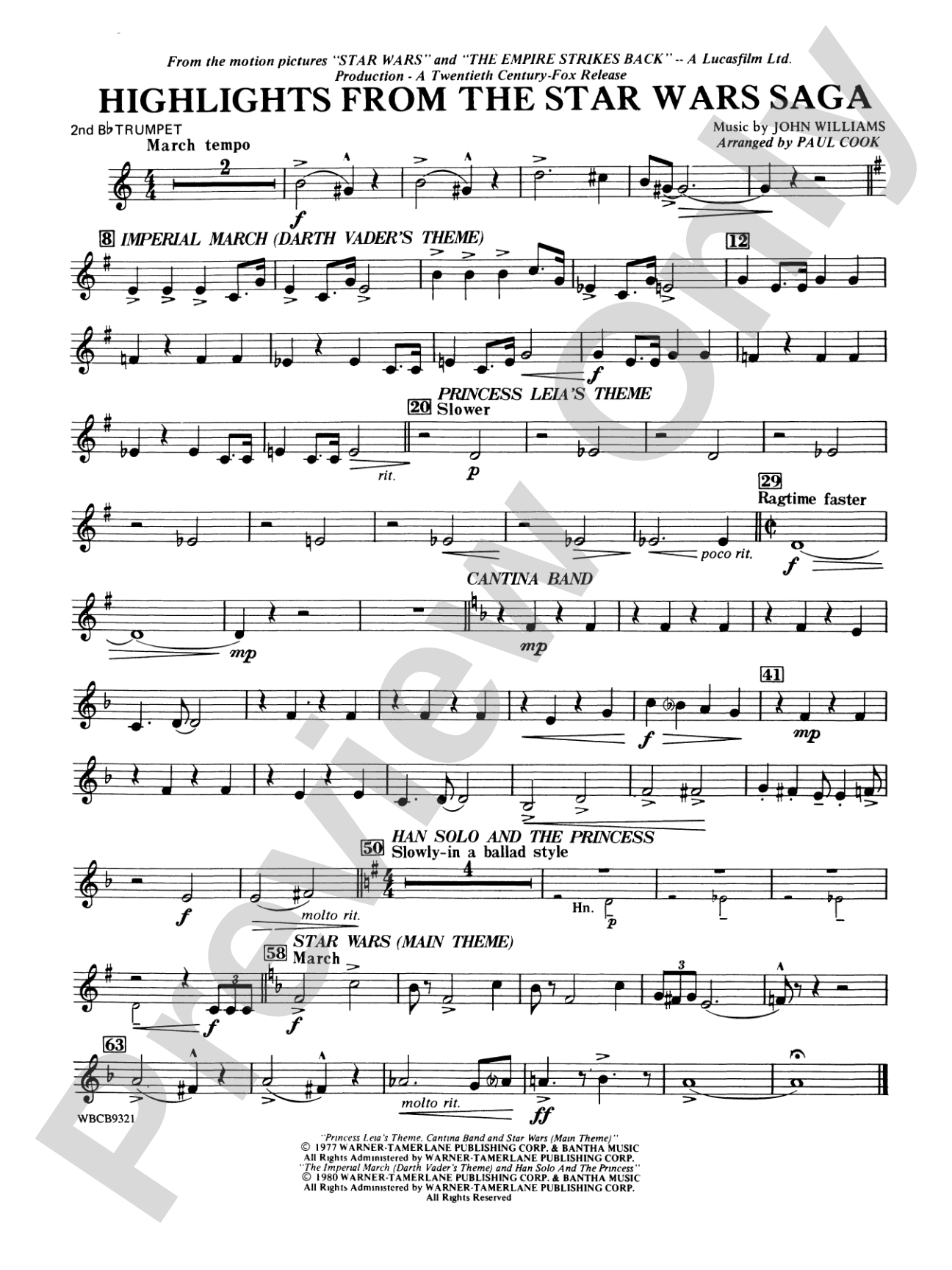 Star Wars® Saga, Highlights from the: 2nd B-flat Trumpet