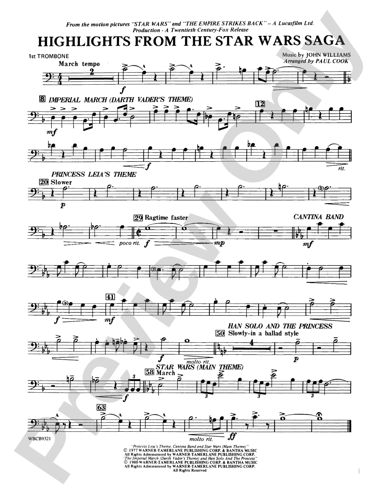 Star Wars® Saga, Highlights from the: 1st Trombone
