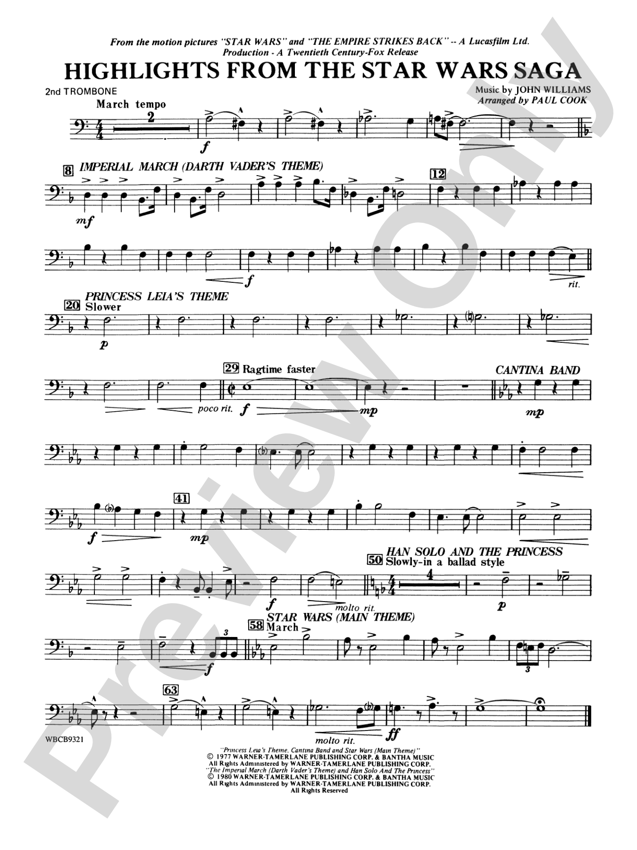 Star Wars® Saga, Highlights from the: 2nd Trombone