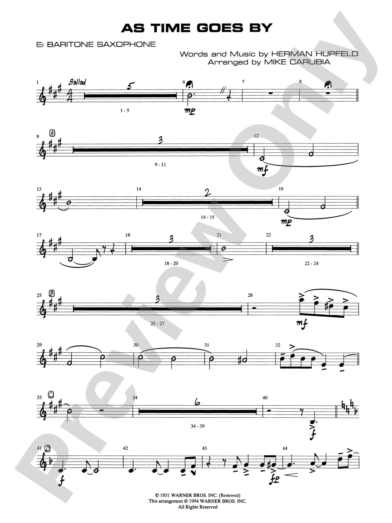 As Time Goes By: E-flat Baritone Saxophone
