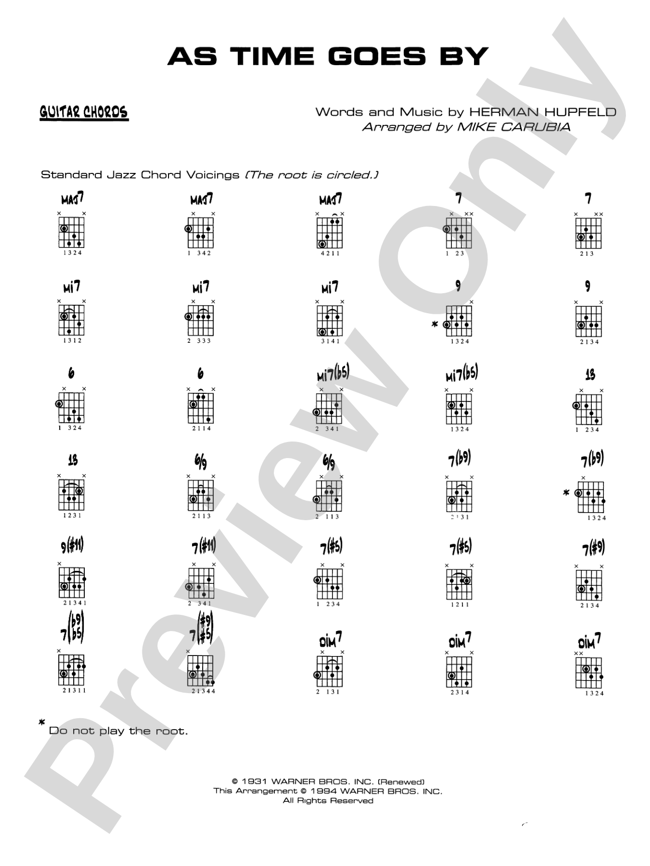 As Time Goes By: Guitar Chords