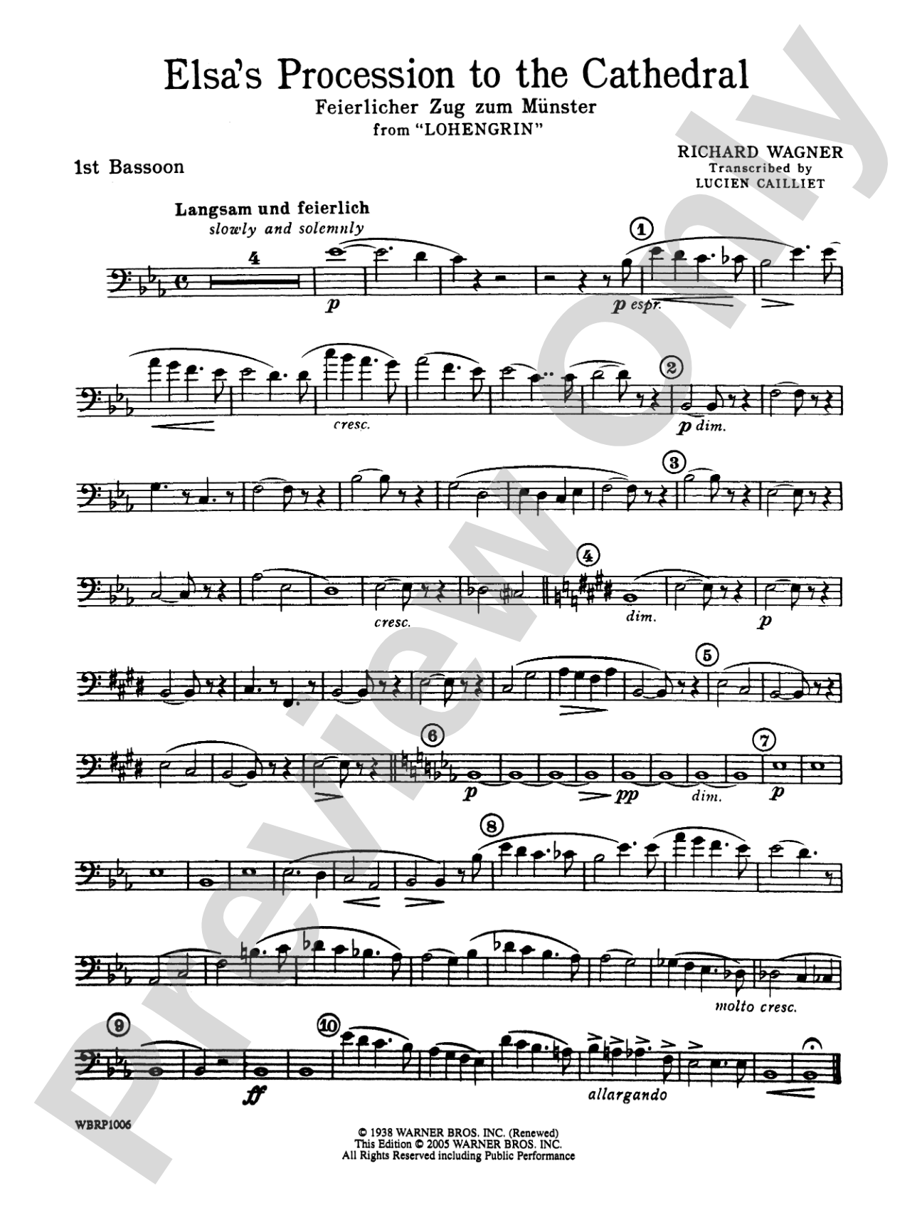 Elsa's Procession to the Cathedral: Bassoon