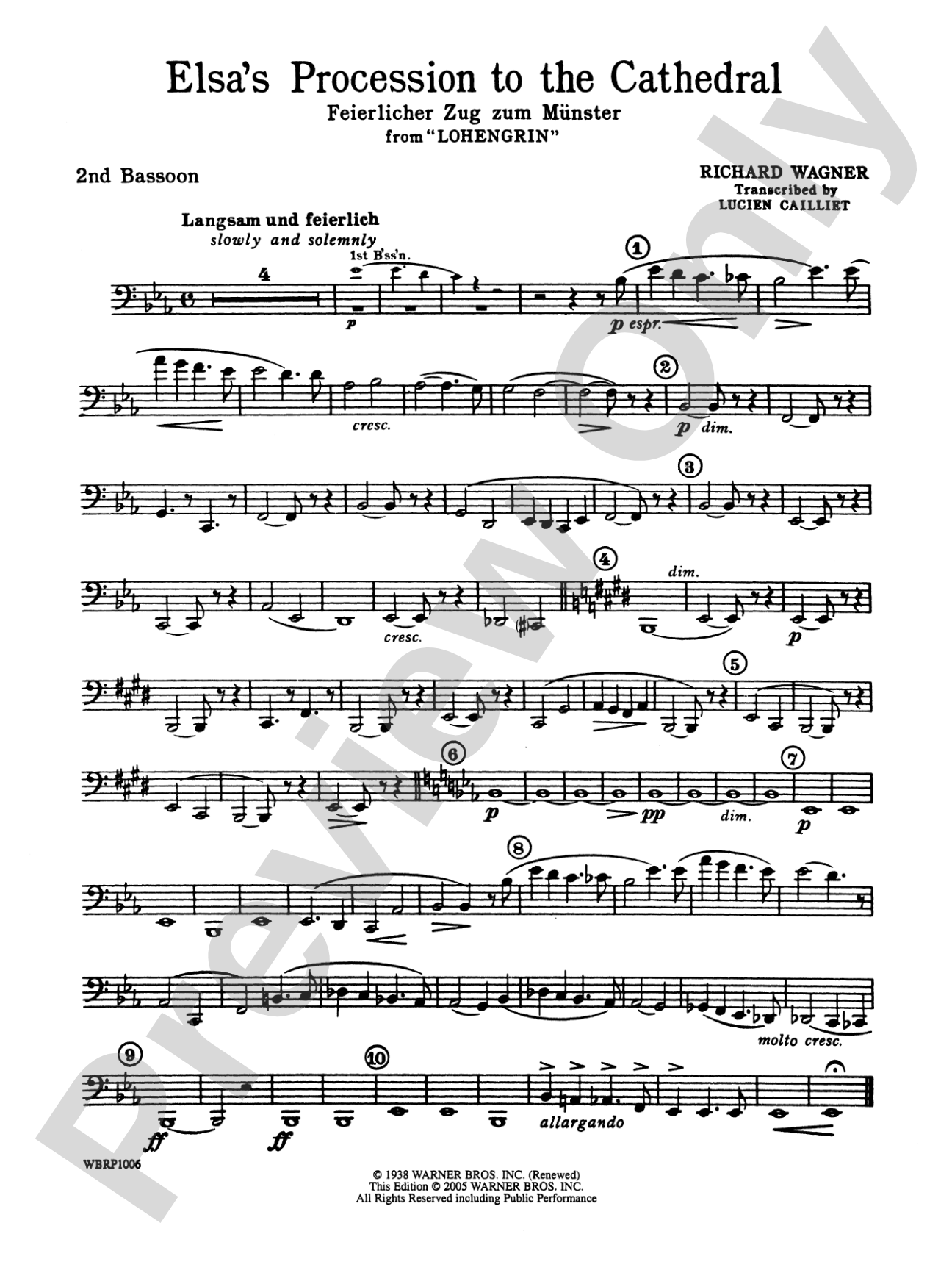 Elsa's Procession to the Cathedral: 2nd Bassoon