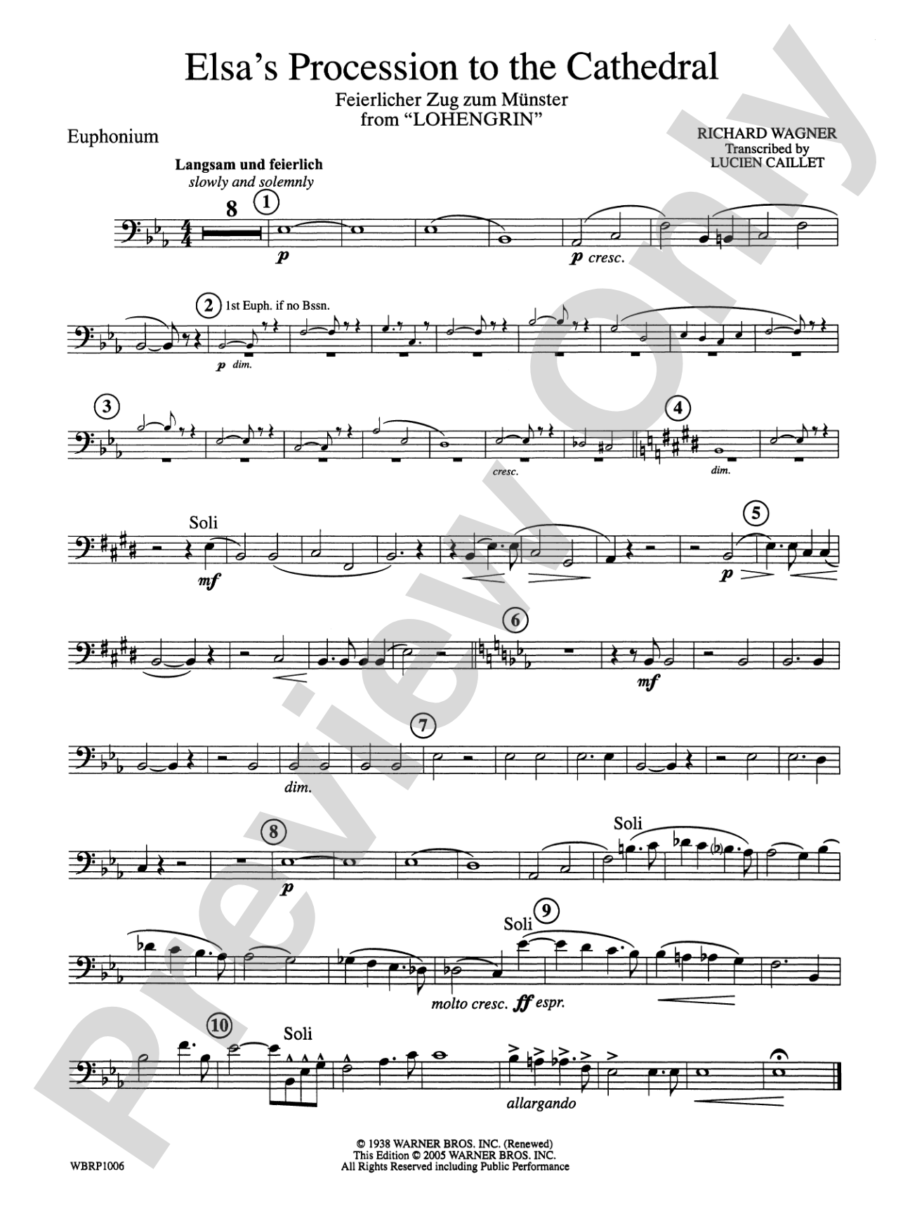 Elsa's Procession to the Cathedral: Baritone B.C.
