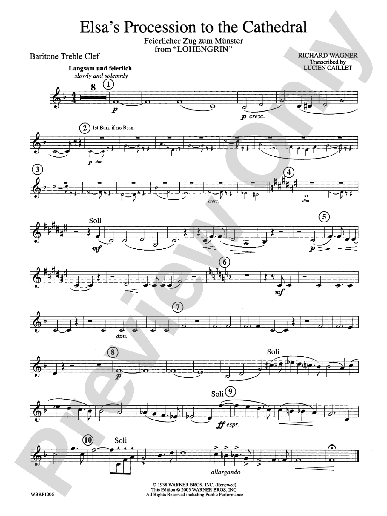 Elsa's Procession to the Cathedral: Baritone T.C.