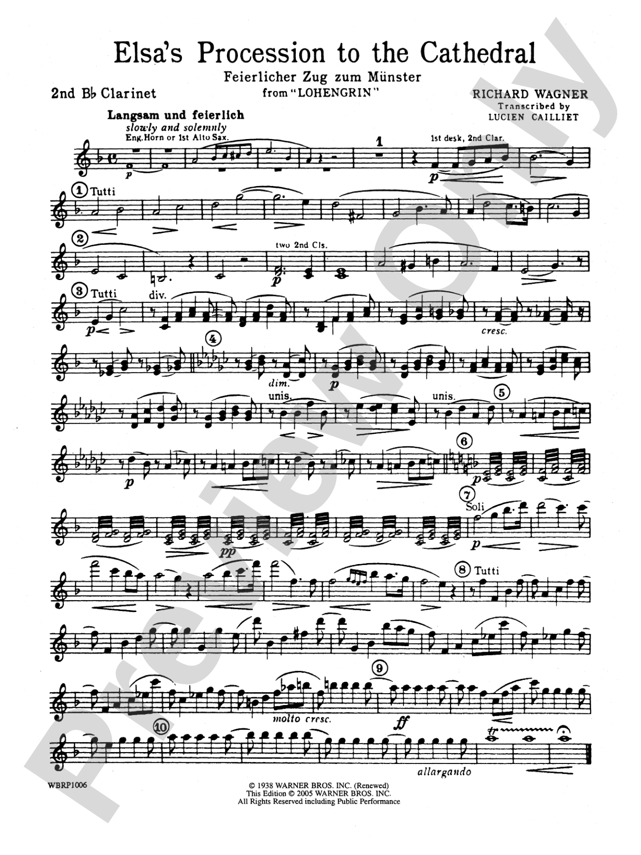 Elsa's Procession to the Cathedral: 2nd B-flat Clarinet