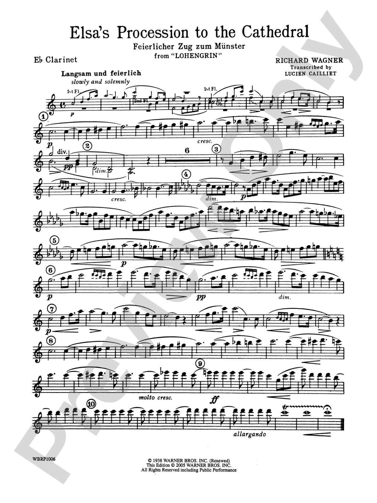 Elsa's Procession to the Cathedral: E-flat Soprano Clarinet