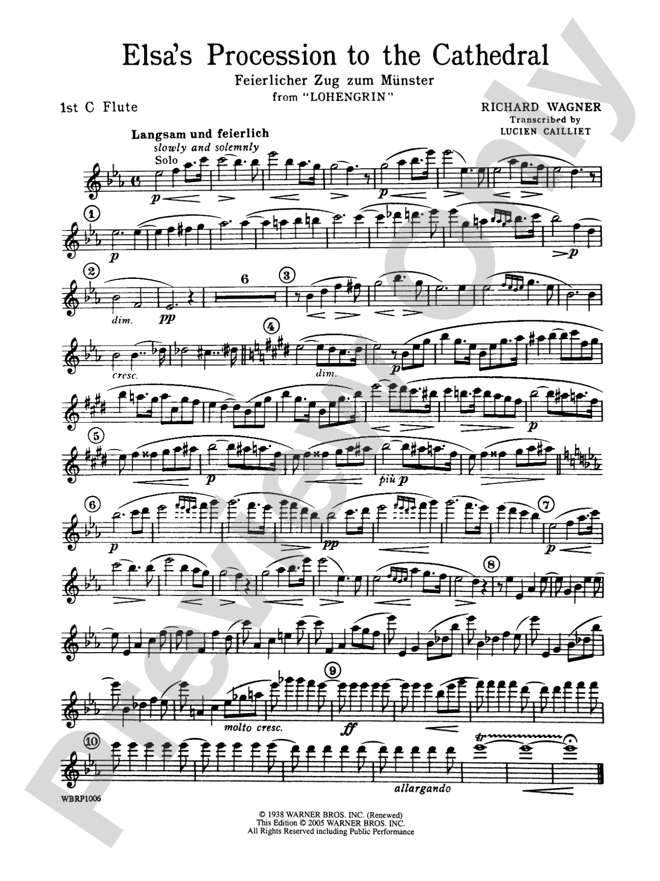 Elsa's Procession to the Cathedral: Flute