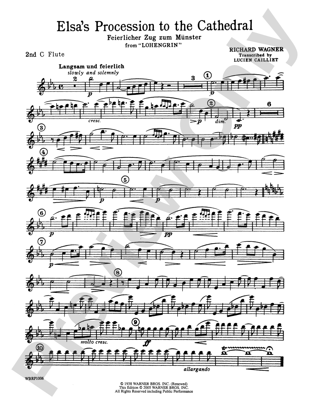 Elsa's Procession to the Cathedral: 2nd Flute