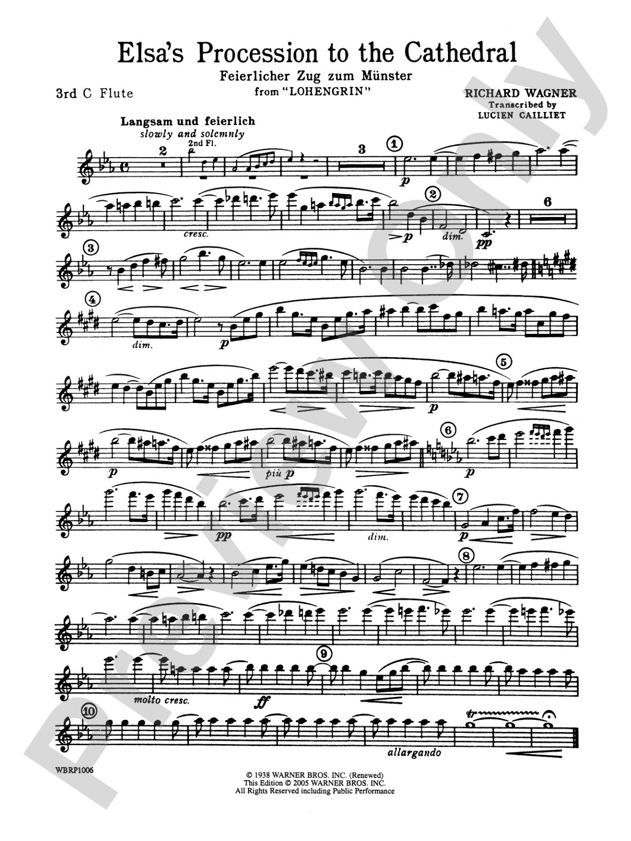 Elsa's Procession to the Cathedral: 3rd Flute
