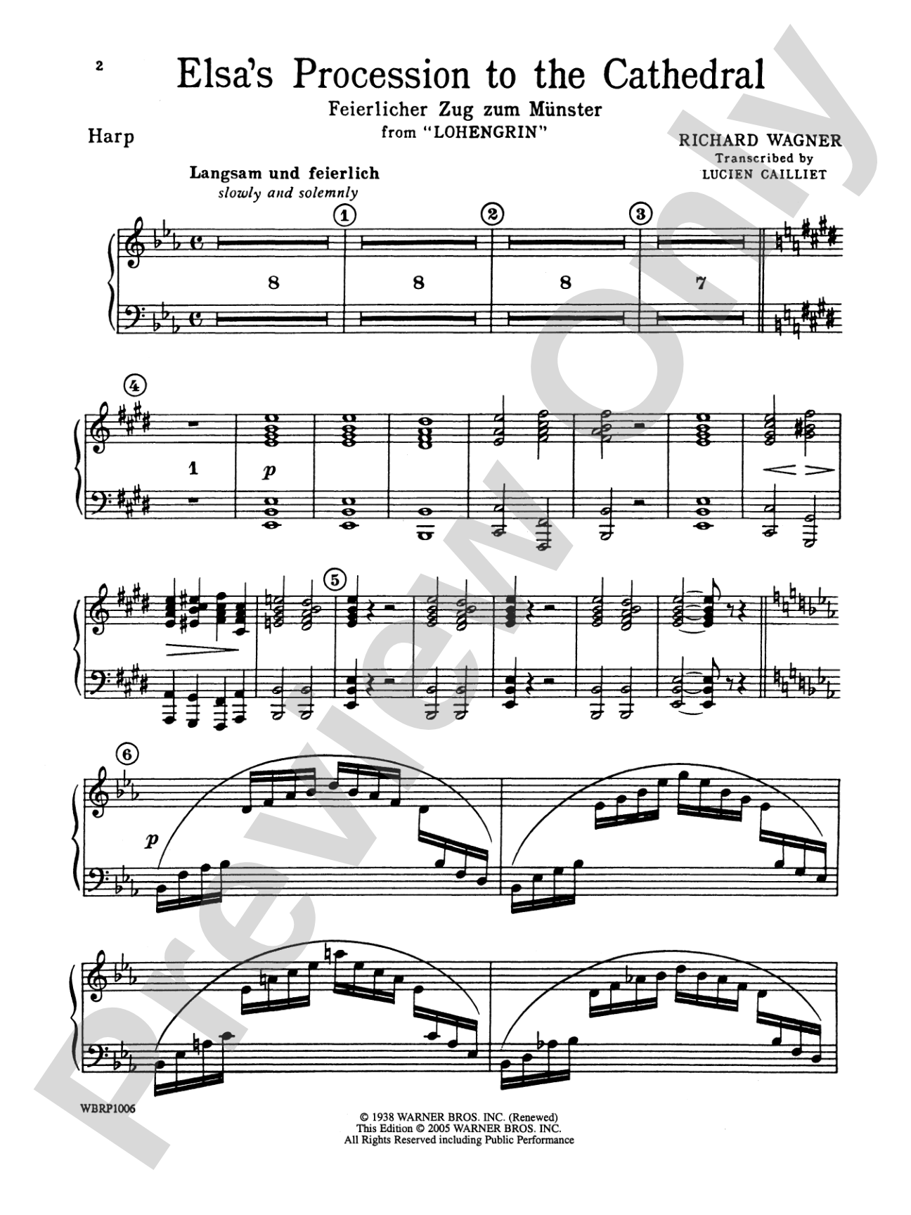 Elsa's Procession to the Cathedral: Harp