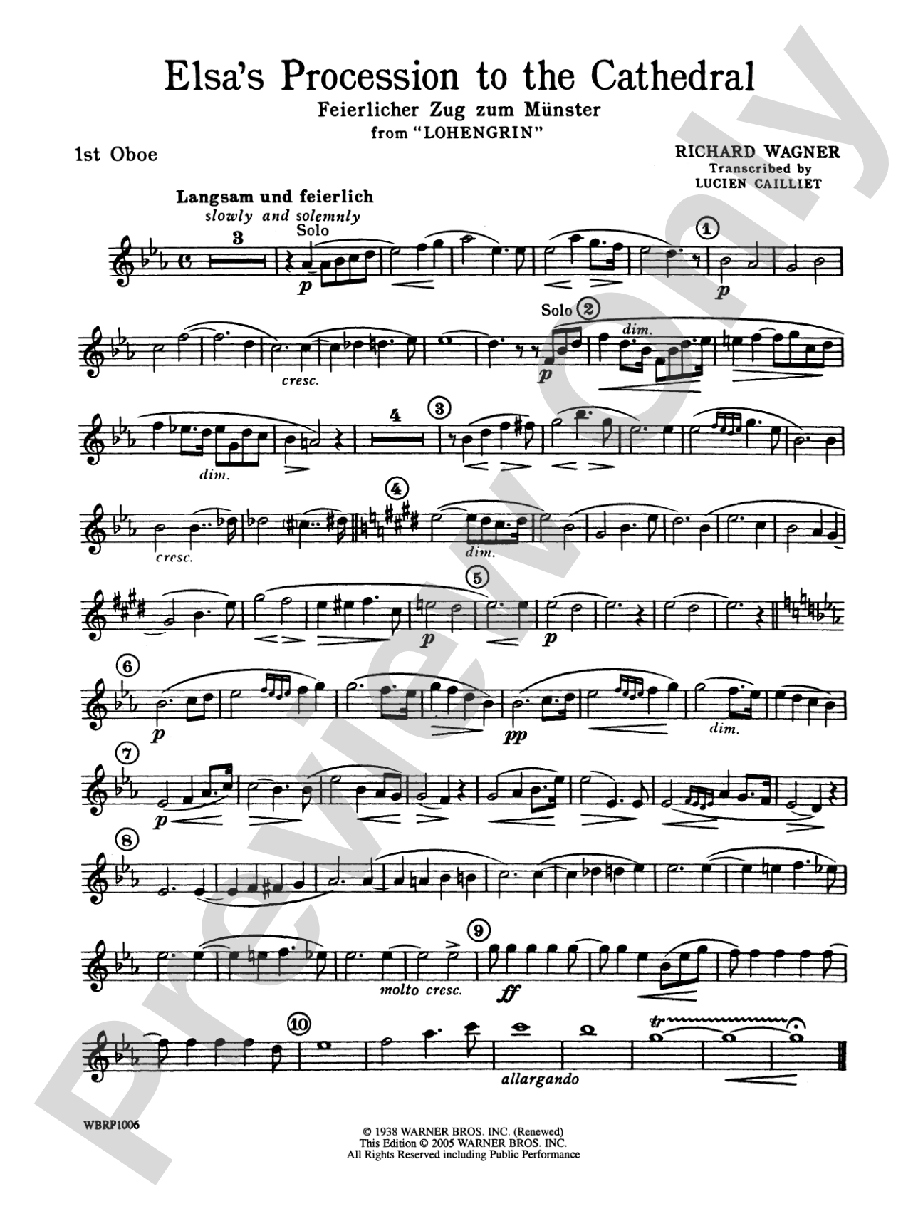 Elsa's Procession to the Cathedral: Oboe