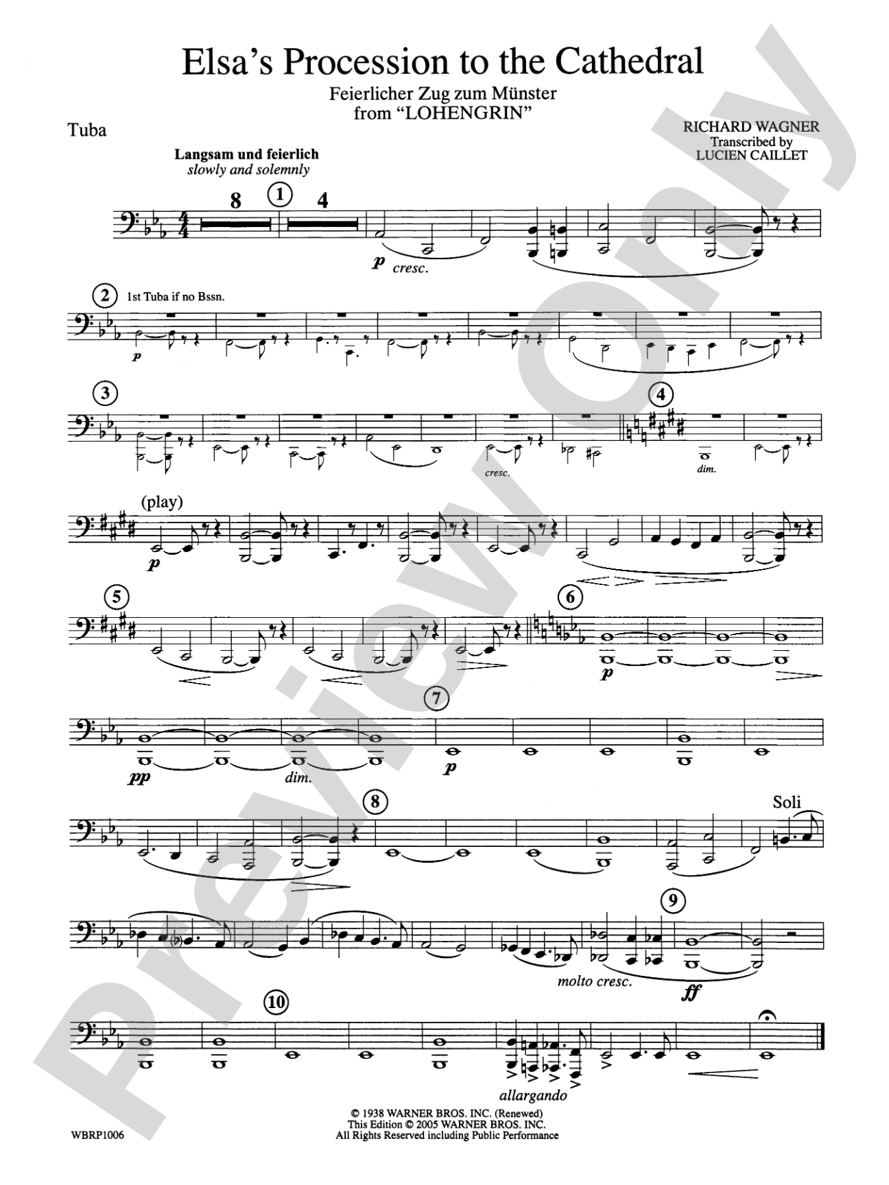Elsa's Procession to the Cathedral: Tuba