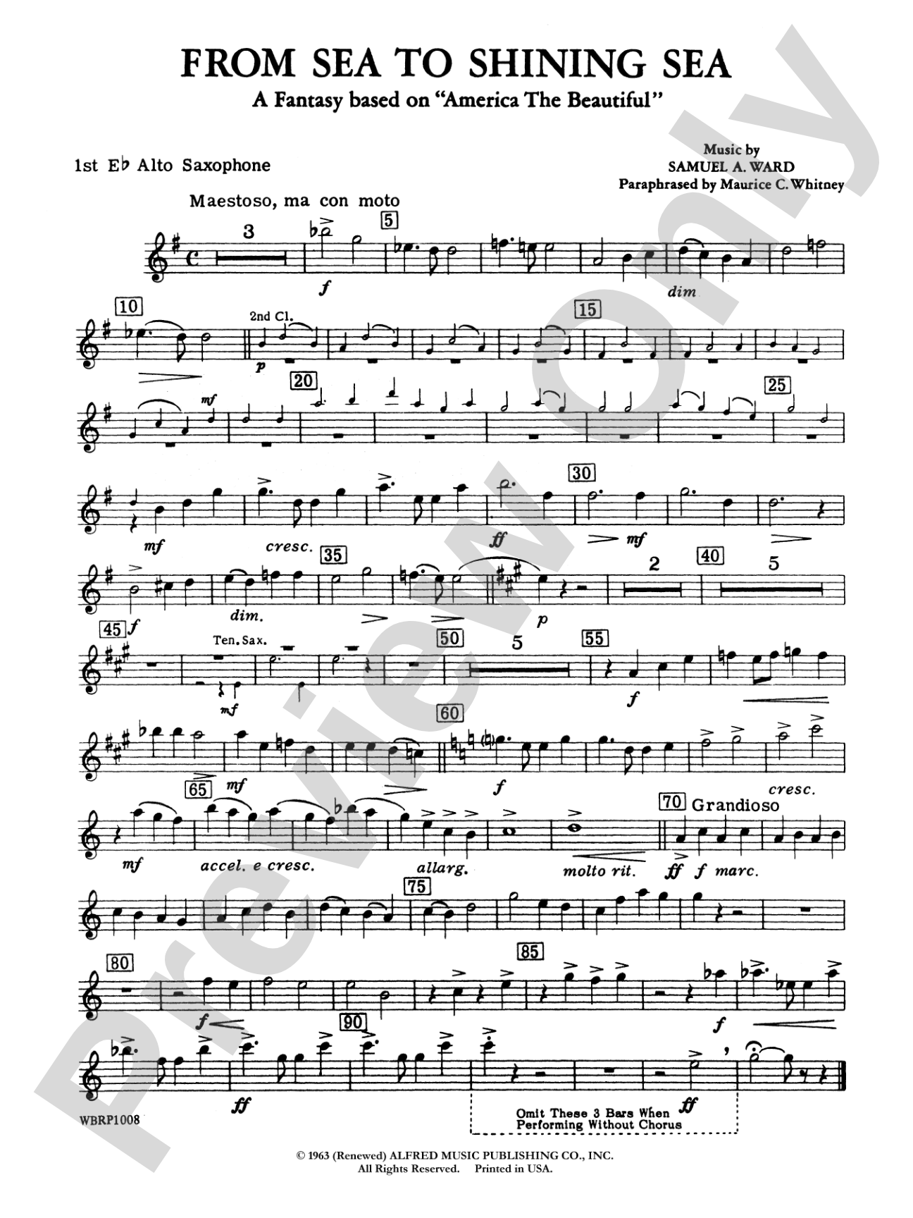 From Sea to Shining Sea (A Fantasy Based on "America the Beautiful"): E-flat Alto Saxophone