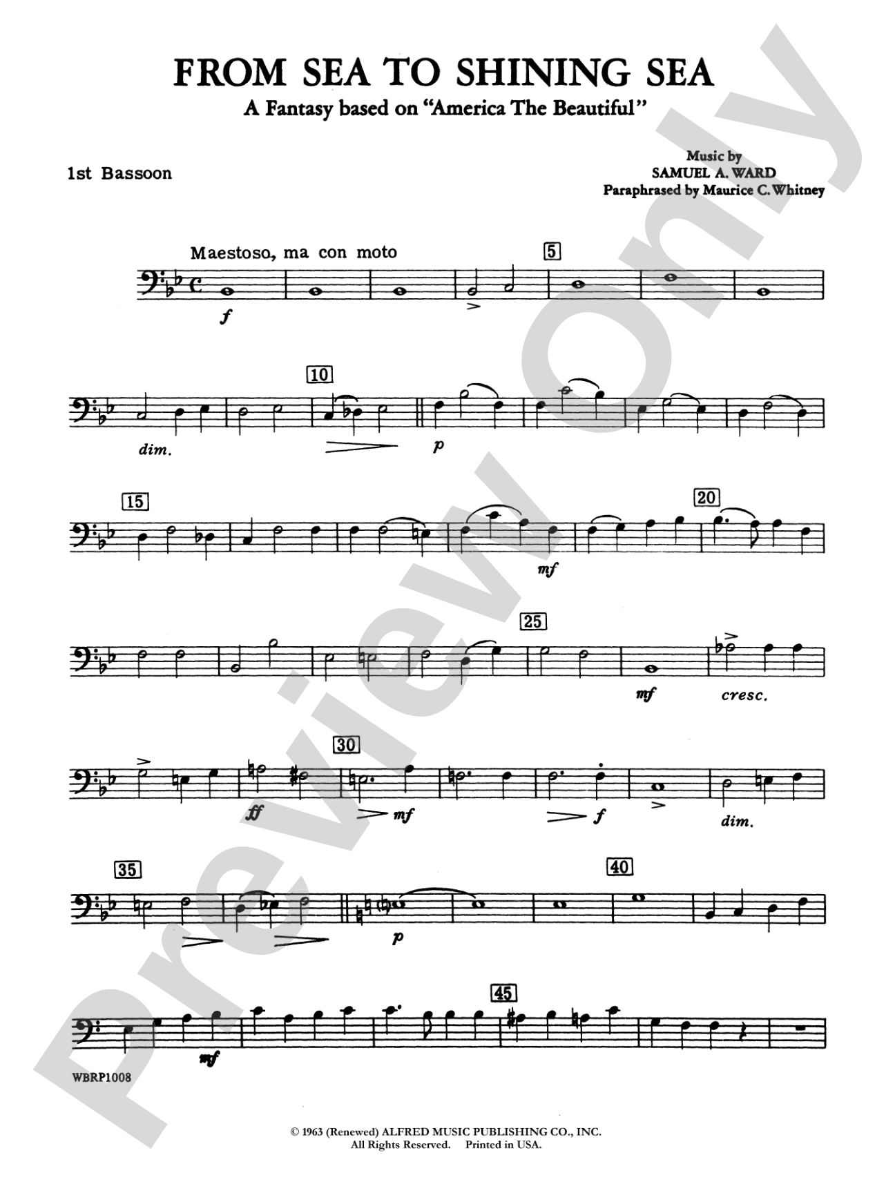 From Sea to Shining Sea (A Fantasy Based on "America the Beautiful"): Bassoon