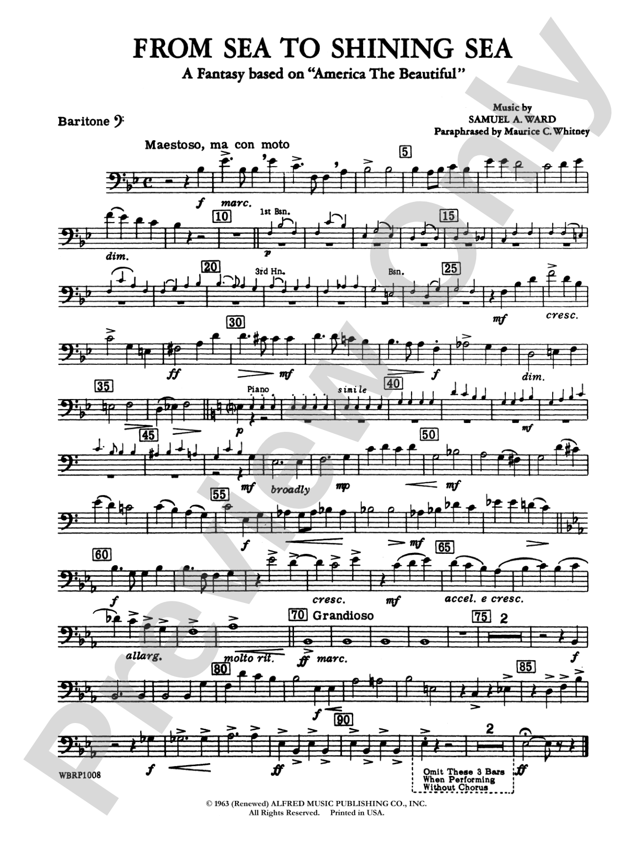 From Sea to Shining Sea (A Fantasy Based on "America the Beautiful"): Baritone B.C.