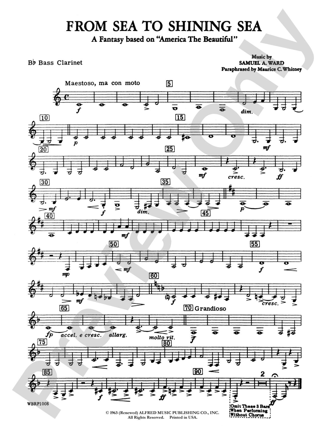 From Sea to Shining Sea (A Fantasy Based on "America the Beautiful"): B-flat Bass Clarinet