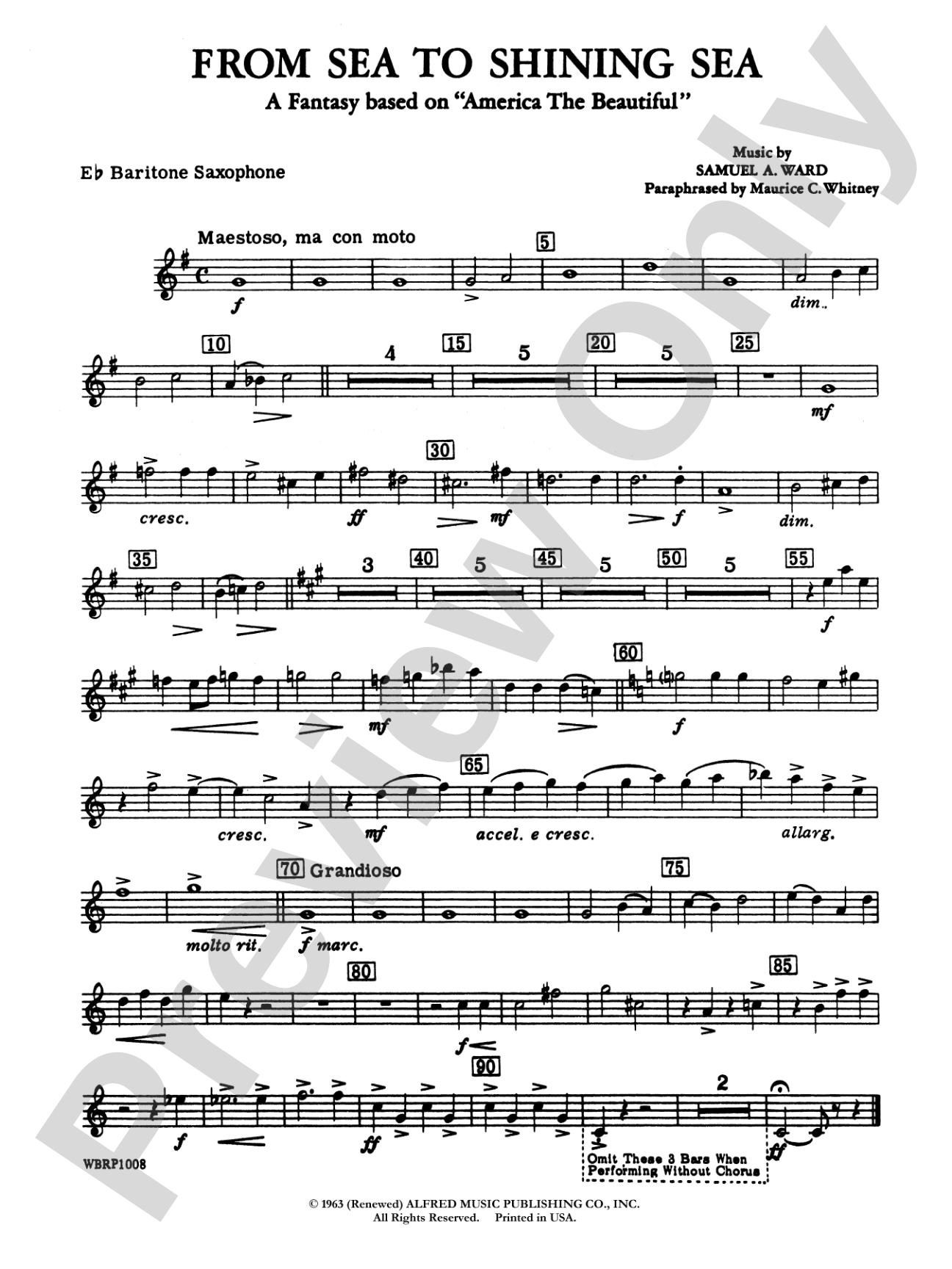 From Sea to Shining Sea (A Fantasy Based on "America the Beautiful"): E-flat Baritone Saxophone
