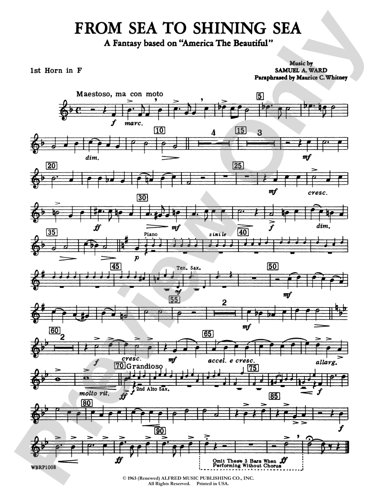 From Sea to Shining Sea (A Fantasy Based on "America the Beautiful"): 1st F Horn