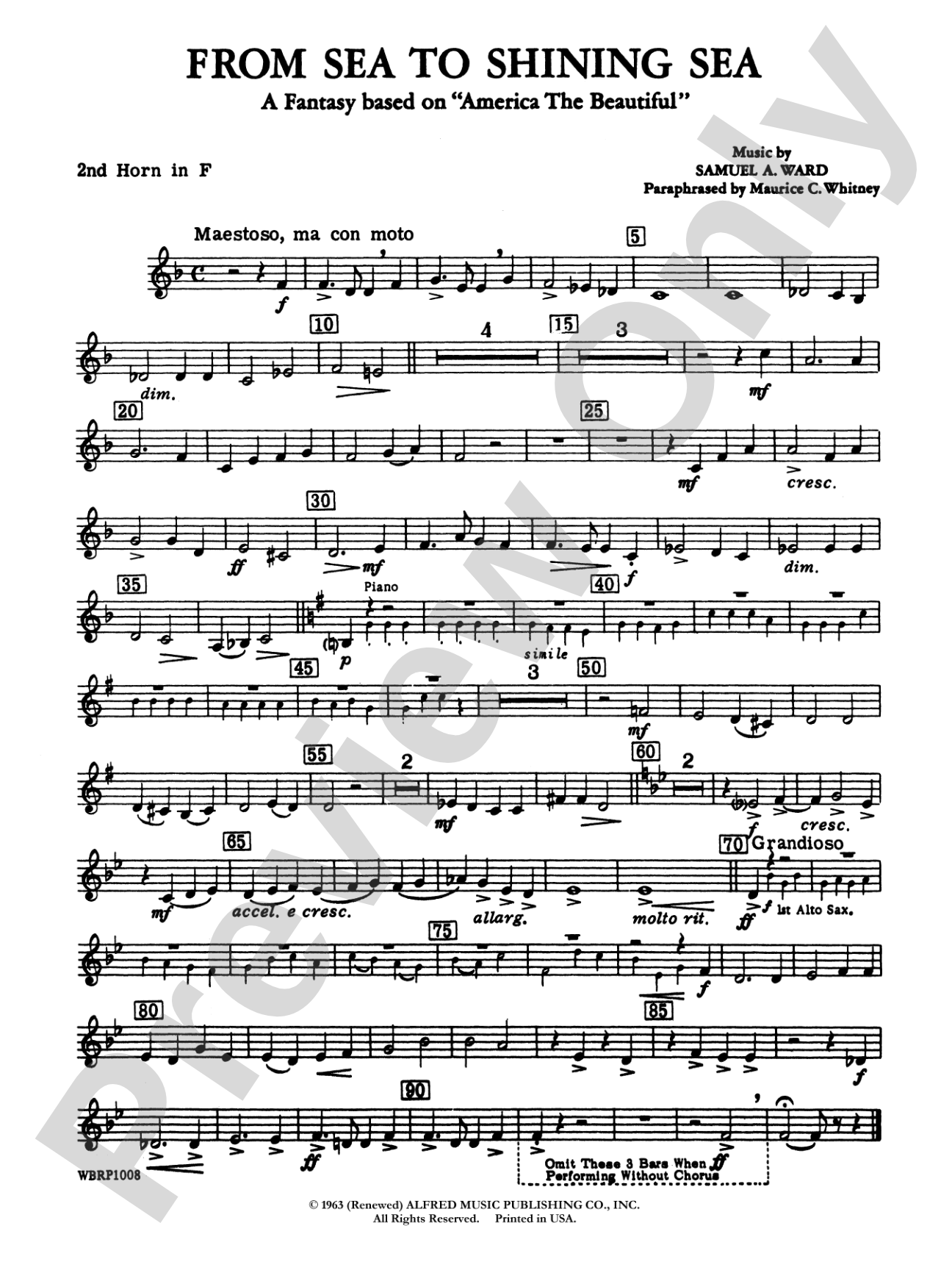 From Sea to Shining Sea (A Fantasy Based on "America the Beautiful"): 2nd F Horn