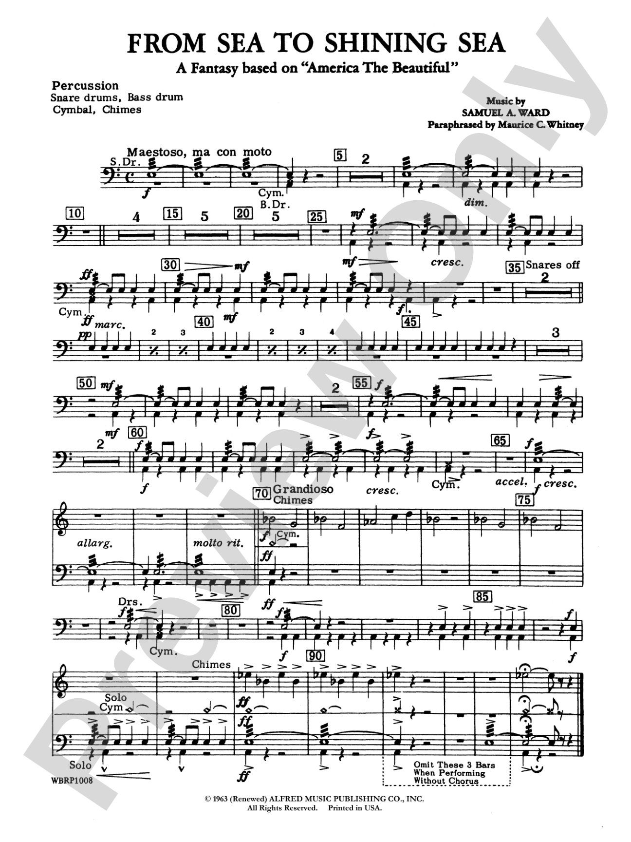 From Sea to Shining Sea (A Fantasy Based on "America the Beautiful"): 1st Percussion