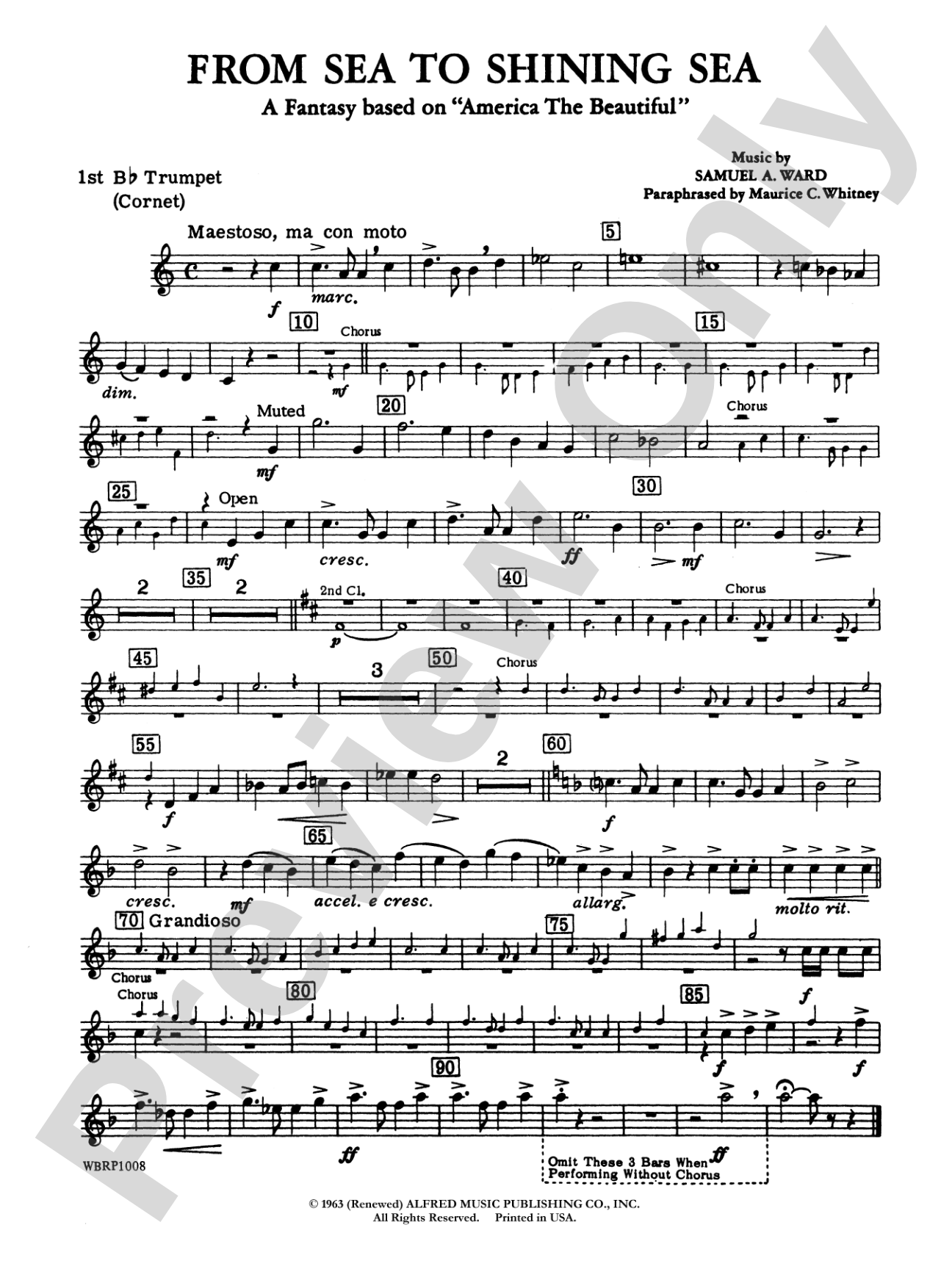 From Sea to Shining Sea (A Fantasy Based on "America the Beautiful"): 1st B-flat Trumpet