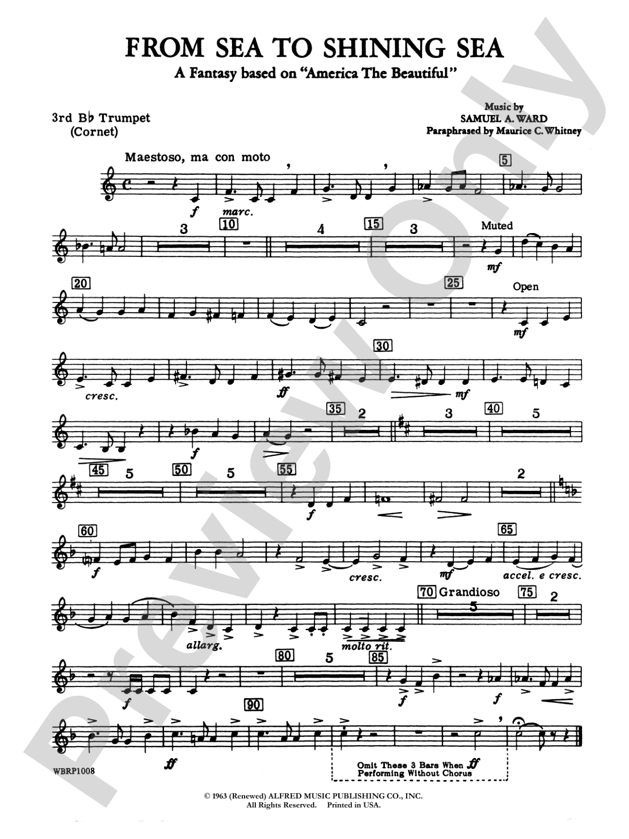 From Sea to Shining Sea (A Fantasy Based on "America the Beautiful"): 3rd B-flat Trumpet