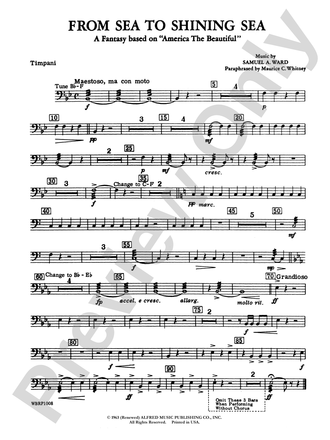 From Sea to Shining Sea (A Fantasy Based on "America the Beautiful"): Timpani