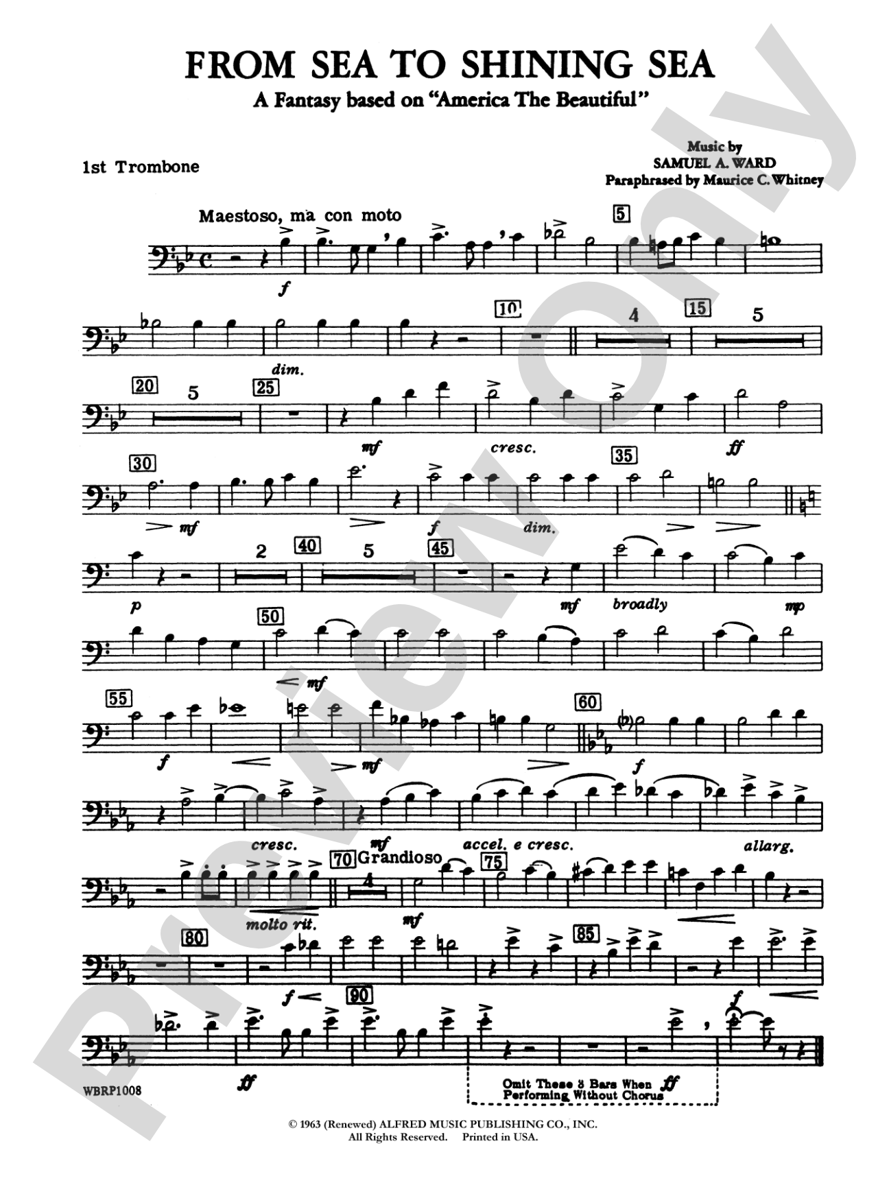 From Sea to Shining Sea (A Fantasy Based on "America the Beautiful"): 1st Trombone