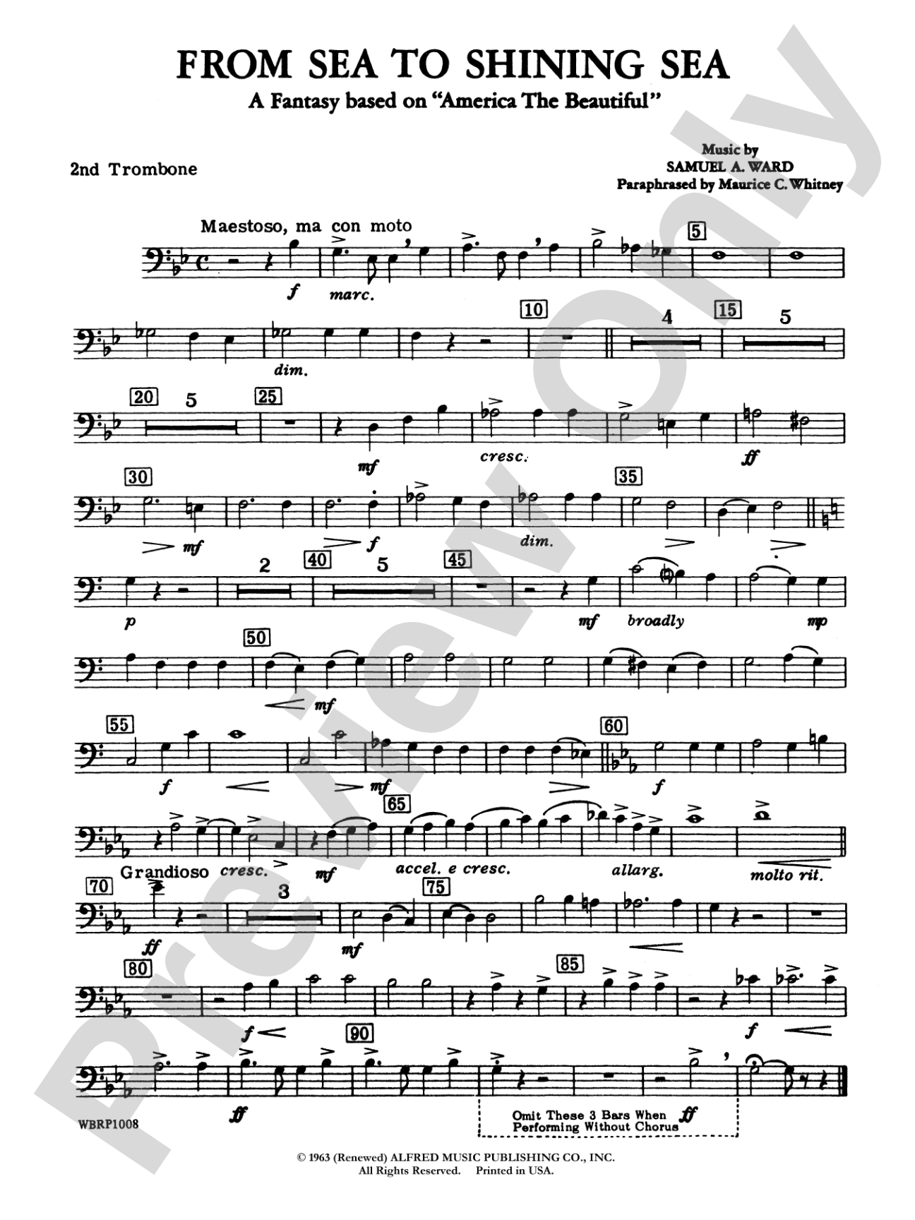 From Sea to Shining Sea (A Fantasy Based on "America the Beautiful"): 2nd Trombone