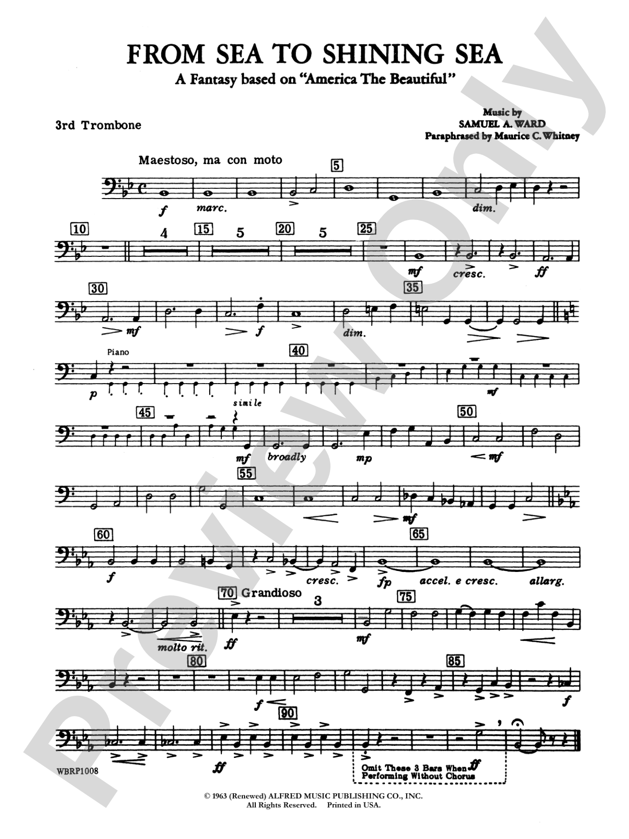 From Sea to Shining Sea (A Fantasy Based on "America the Beautiful"): 3rd Trombone