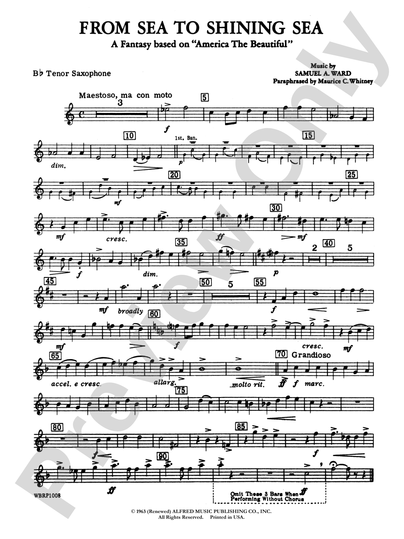 From Sea to Shining Sea (A Fantasy Based on "America the Beautiful"): B-flat Tenor Saxophone
