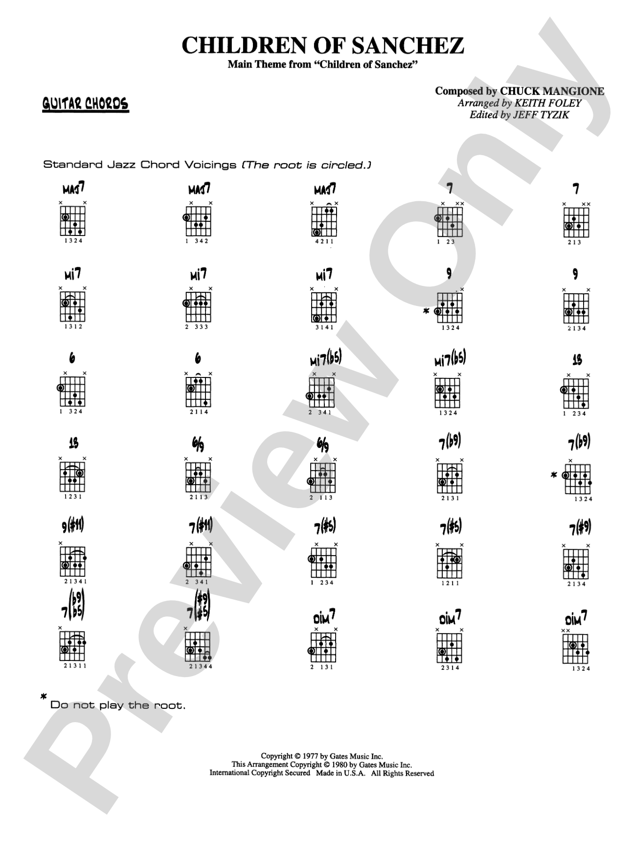 Children of Sanchez: Guitar Chords
