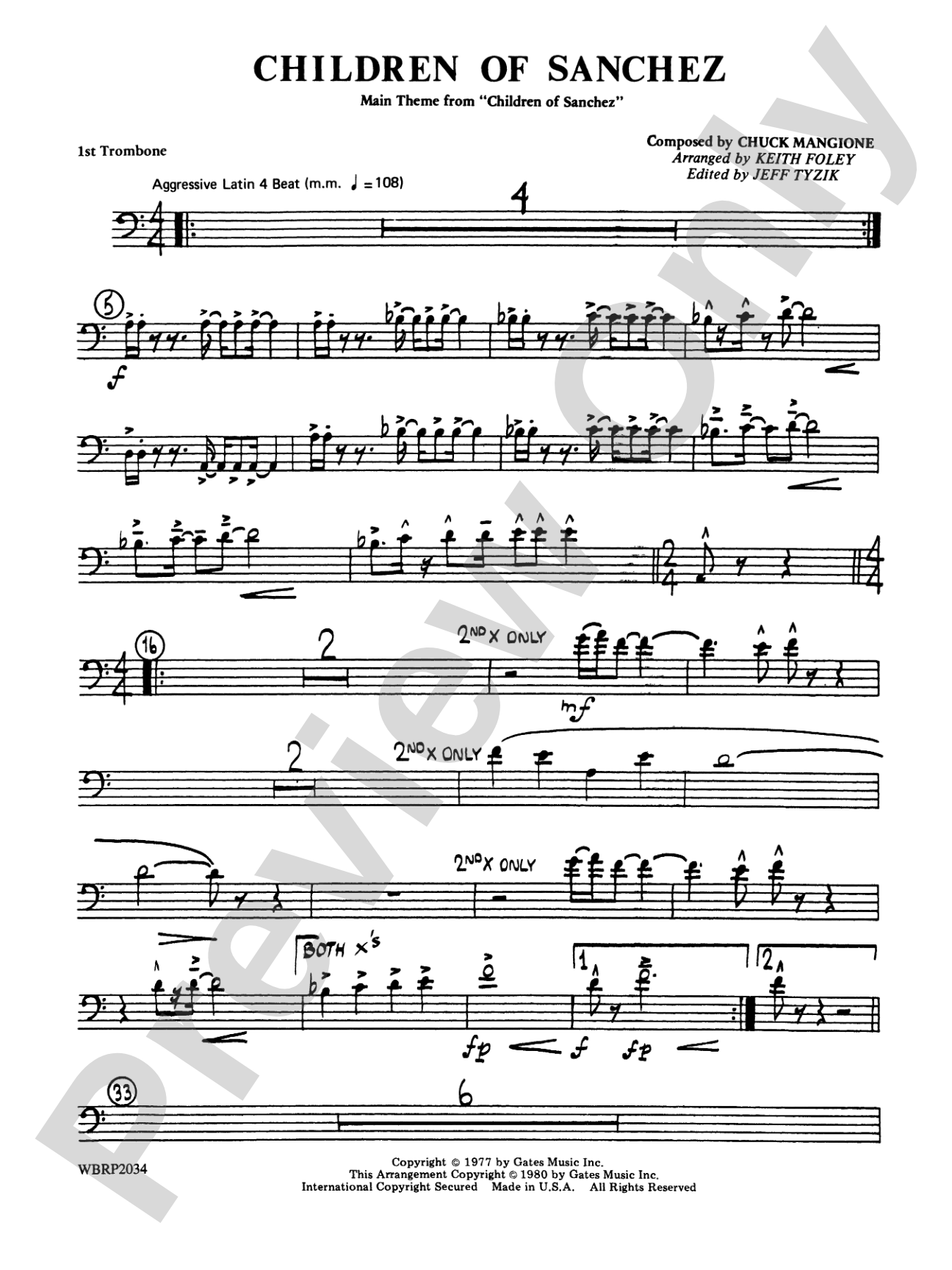 Children of Sanchez: 1st Trombone