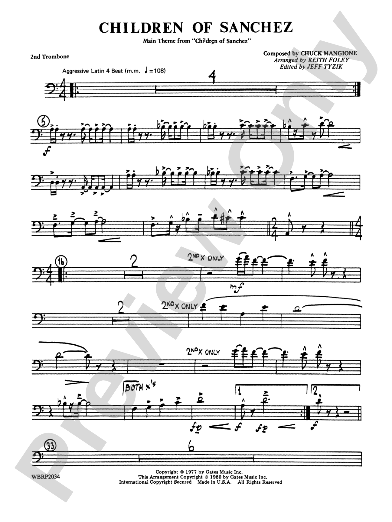 Children of Sanchez: 2nd Trombone