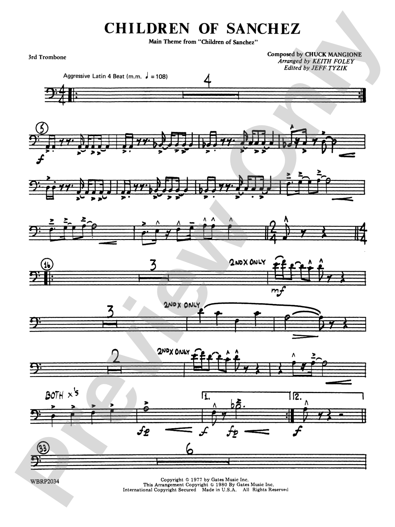 Children of Sanchez: 3rd Trombone