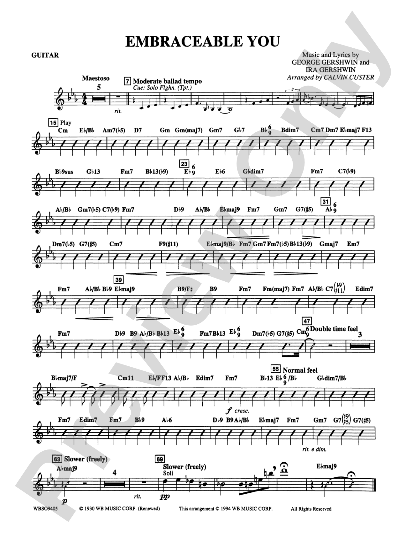 Embraceable You (featuring Flugelhorn Solo with Strings): Guitar
