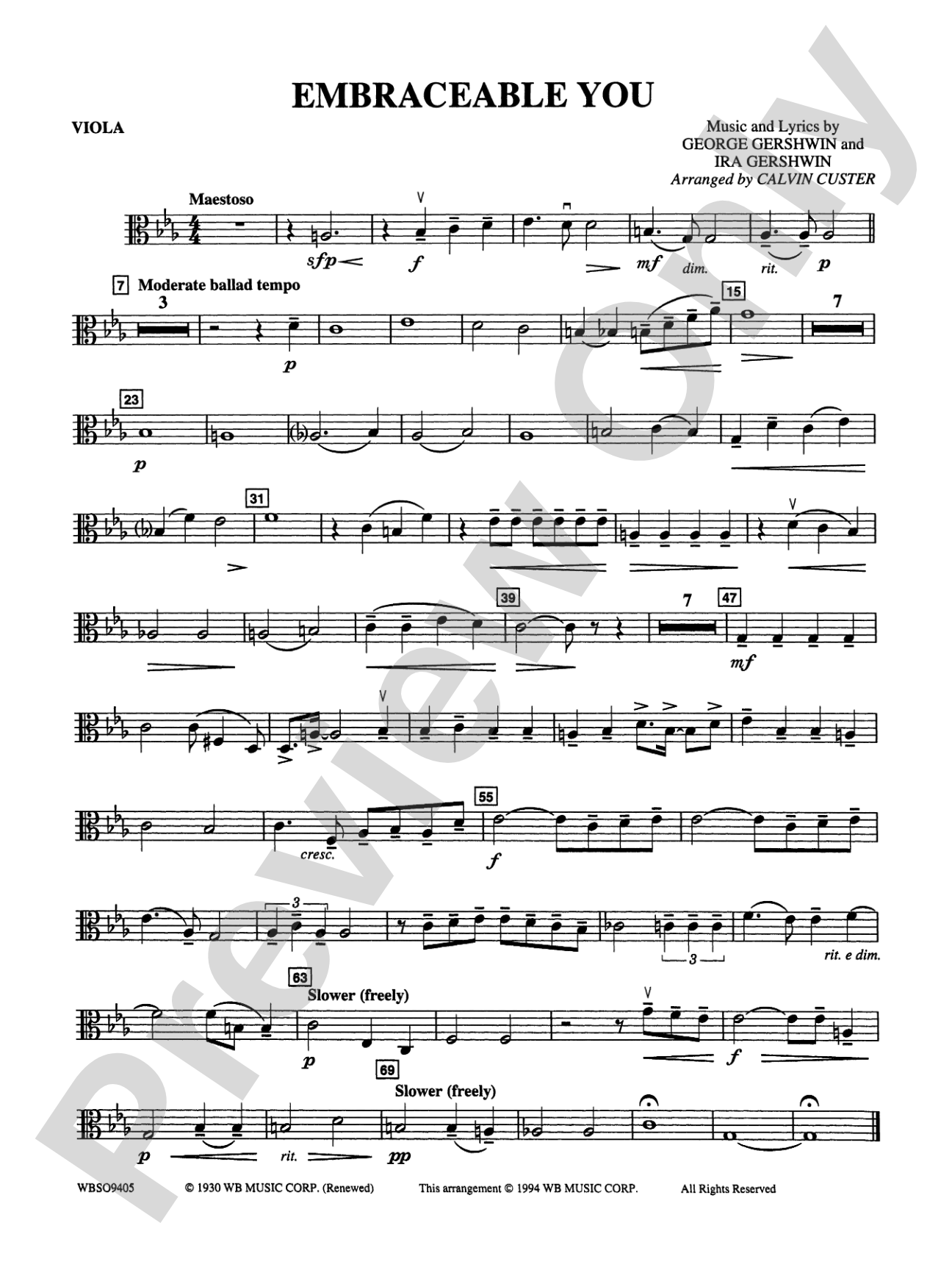Embraceable You (featuring Flugelhorn Solo with Strings): Viola