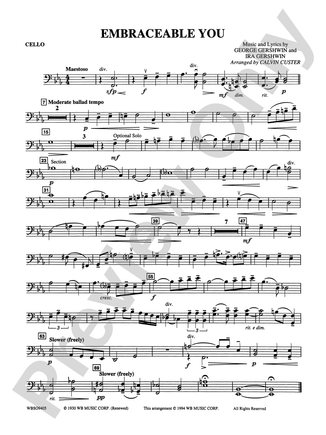 Embraceable You (featuring Flugelhorn Solo with Strings): Cello