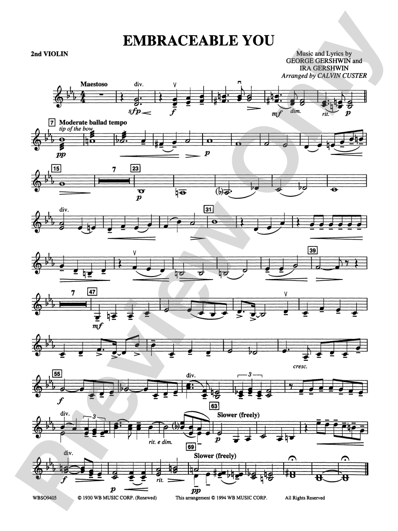 Embraceable You (featuring Flugelhorn Solo with Strings): 2nd Violin