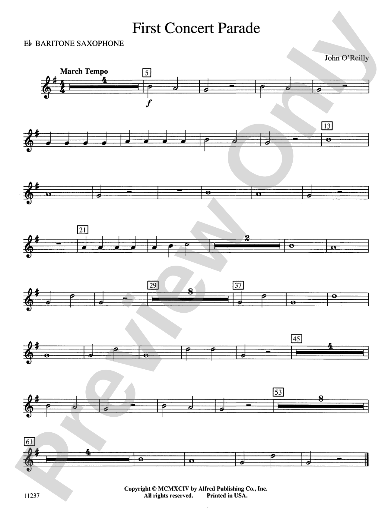 First Concert Parade: E-flat Baritone Saxophone