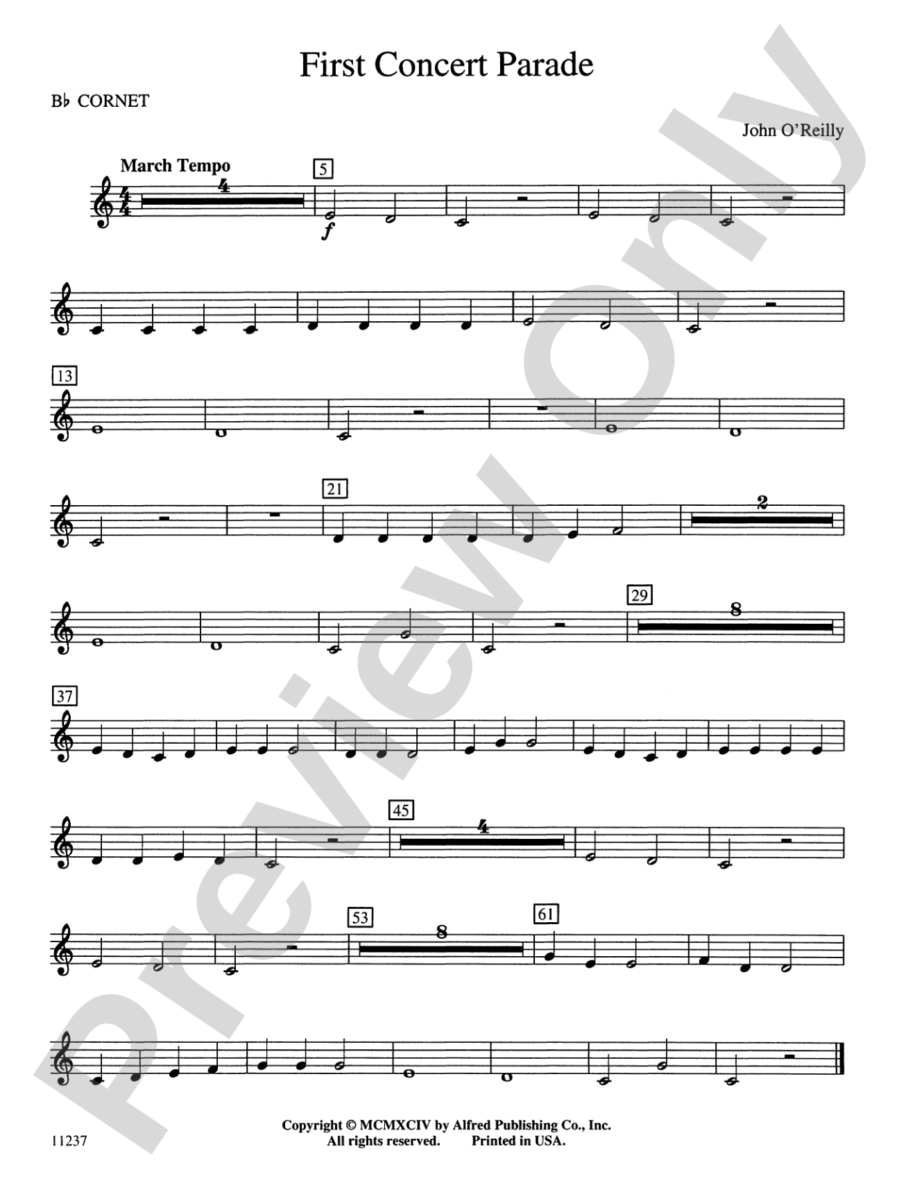 First Concert Parade: 1st B-flat Cornet