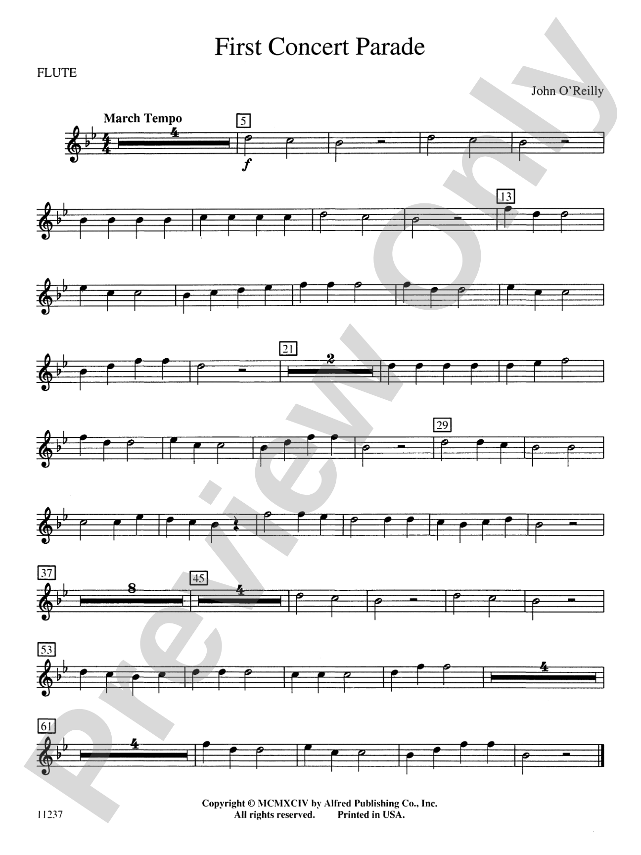 First Concert Parade: Flute