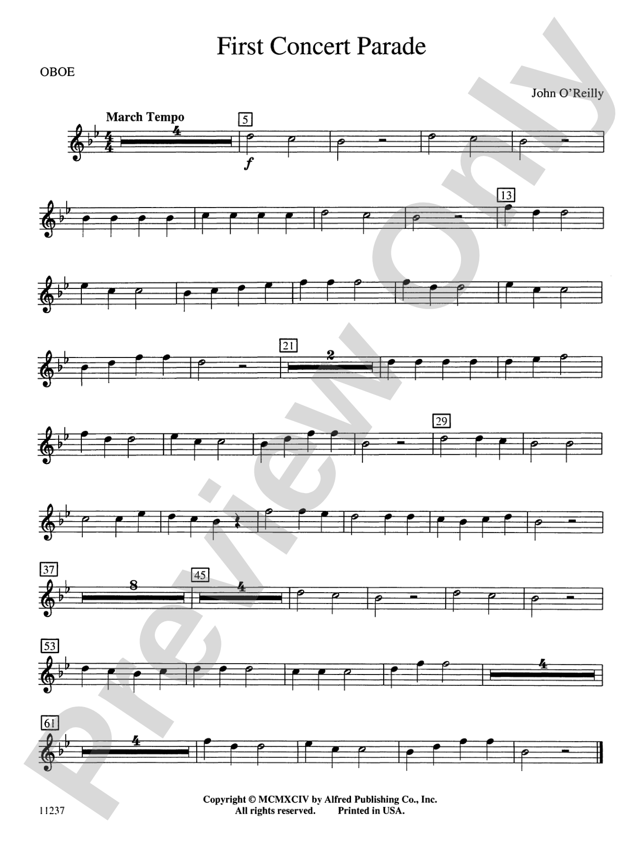 First Concert Parade: Oboe
