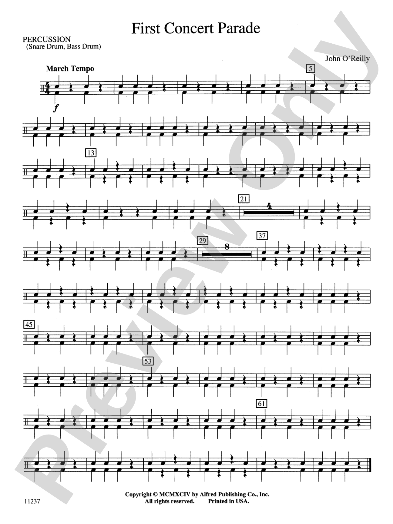 First Concert Parade: 1st Percussion