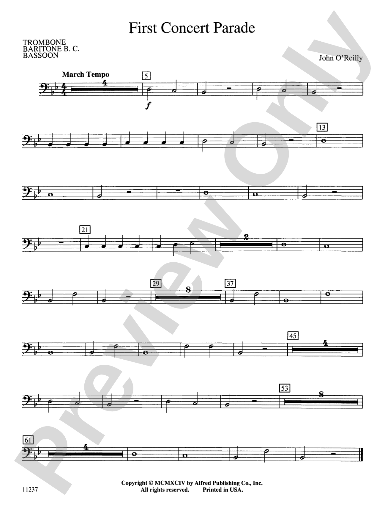 First Concert Parade: 1st Trombone