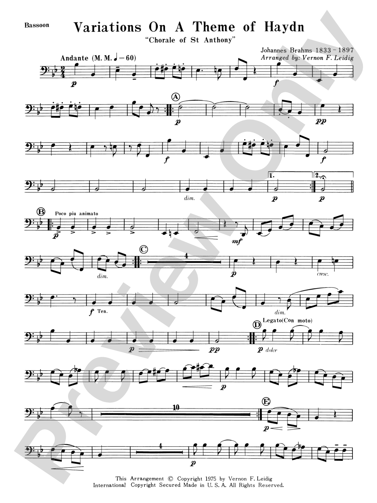 Variations on a Theme of Haydn: Bassoon
