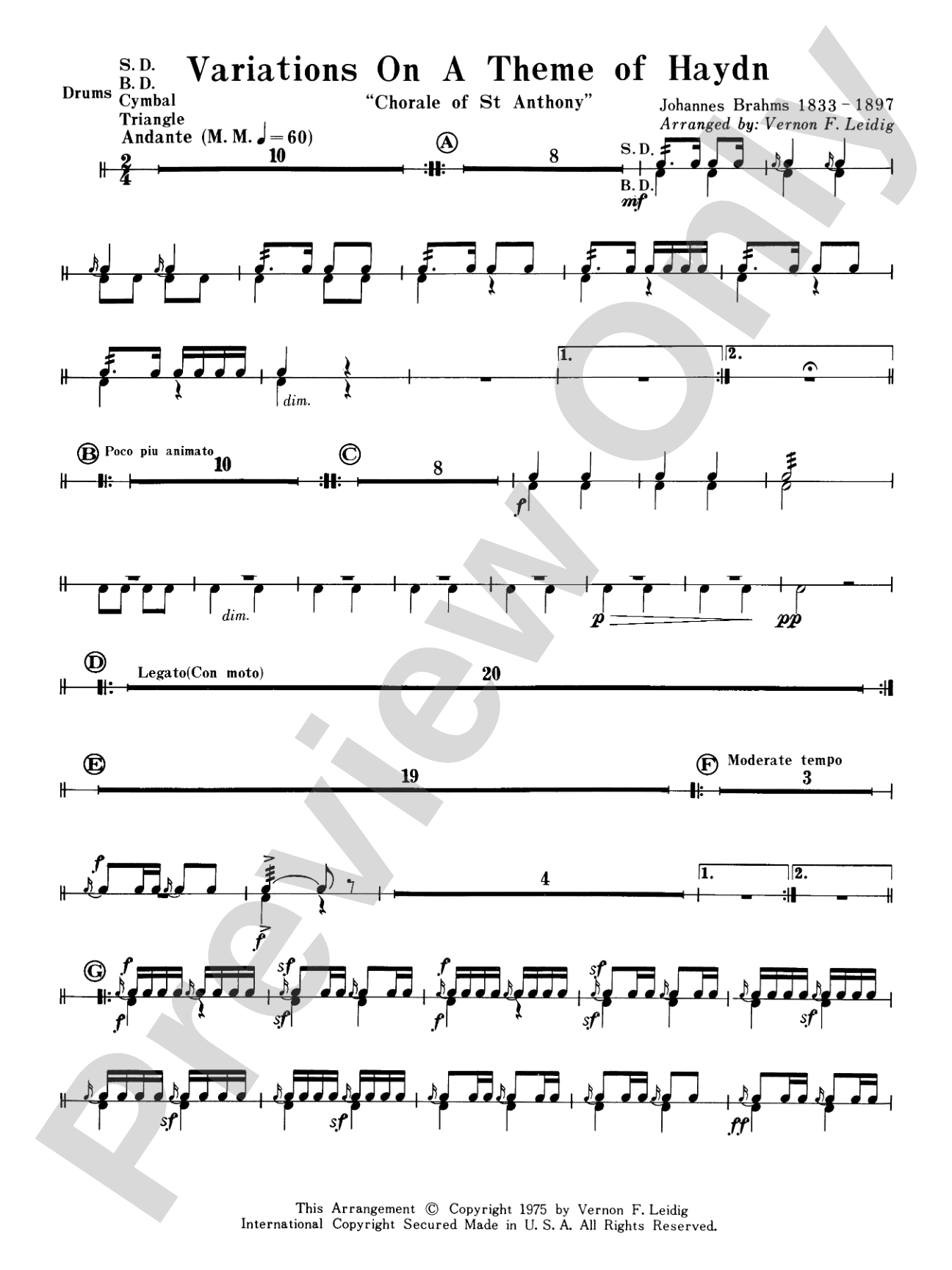 Variations on a Theme of Haydn: Drums