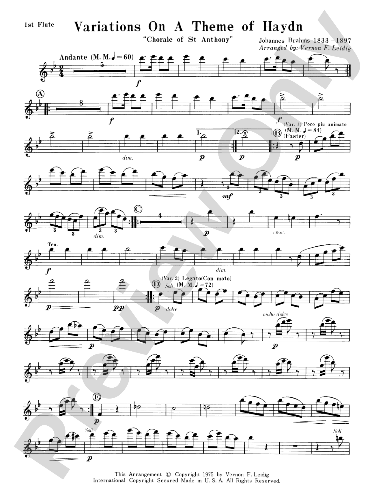 Variations on a Theme of Haydn: Flute