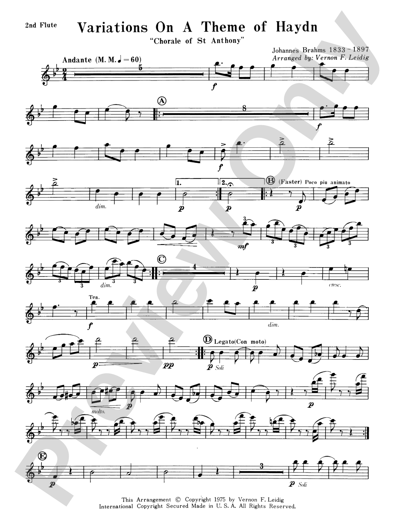 Variations on a Theme of Haydn: 2nd Flute